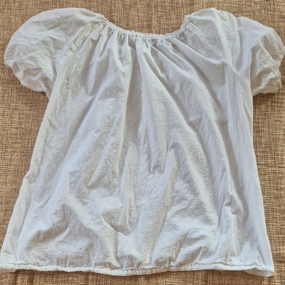 Plus Size White Cotton Renaissance Type Blouse - Picture 8 of 8